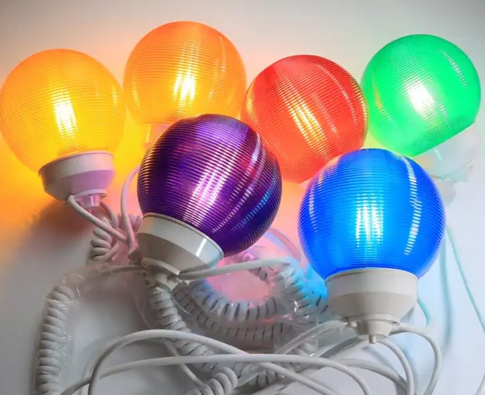 Outdoor String Lights 6-Globe Light Set - Multi-Color Globes Free Shipping