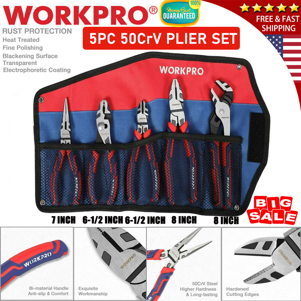 5PC Mini Plier Set Long Nose Plier Slip Diagonal Groove Joint Linesman Plier NEW gallery