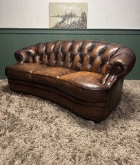 Beautiful Brown Leather Chesterfield Sofa