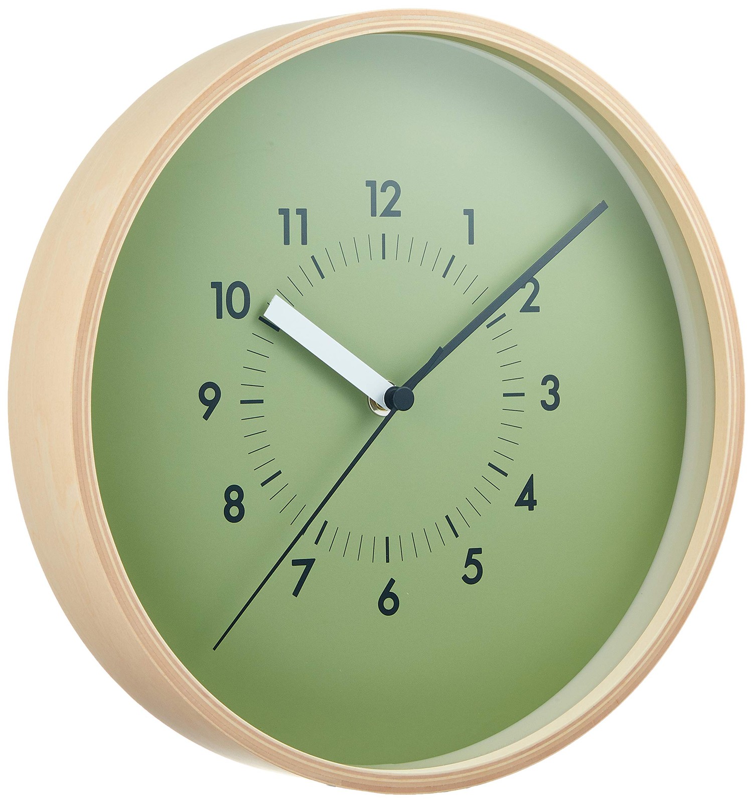 Lemnos wall clock analog SOSO general quartz clock natural color wood SOSO green gallery