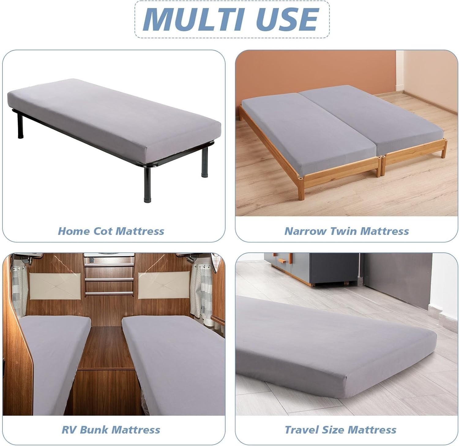 Cot Sheets 30" x 80" Size Sheet Fitted for Narrow 30 x 80, Gray gallery