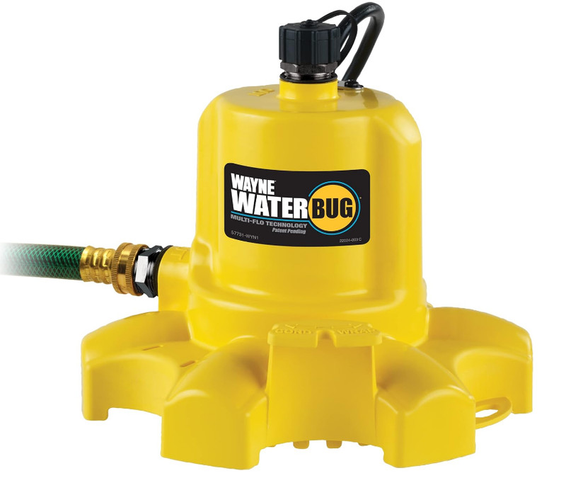 WAYNE WaterBUG 1/6 HP Pump–1350GPH Submersible Multi-Flo Water Removal &Transfer gallery