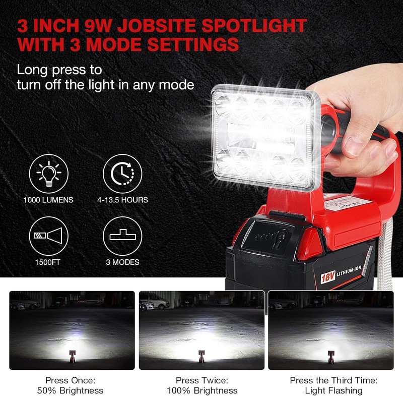 Work Light Rechargeable For Milwaukee M18 for Milwaukee Lamps Outdoor LED Light gallery