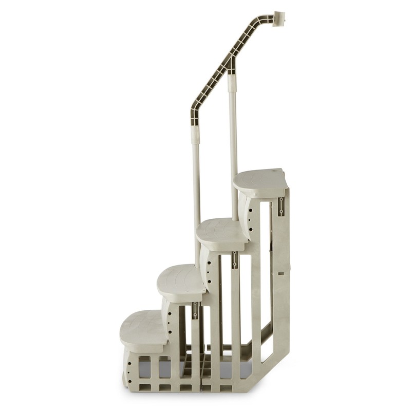 Main Access Smart Step 24 Inch Wide Swimming Pool Entrance w/ Hand Rail, Taupe gallery