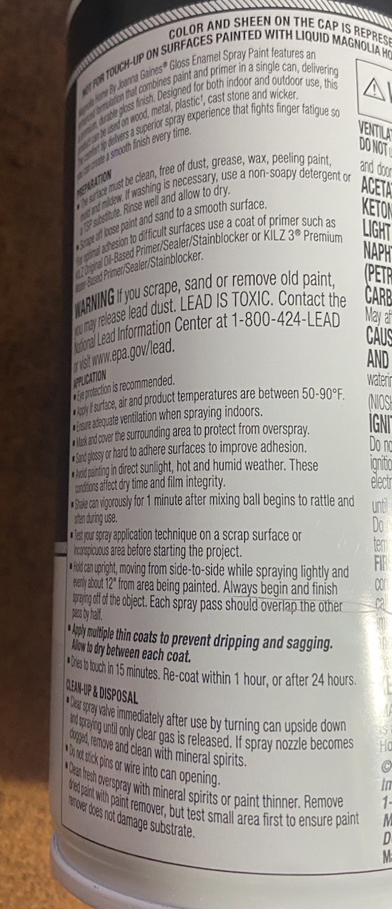 NEW Magnolia Home Enamel Interior/Exterior Spray Paint TRUE WHITE GLOSS gallery