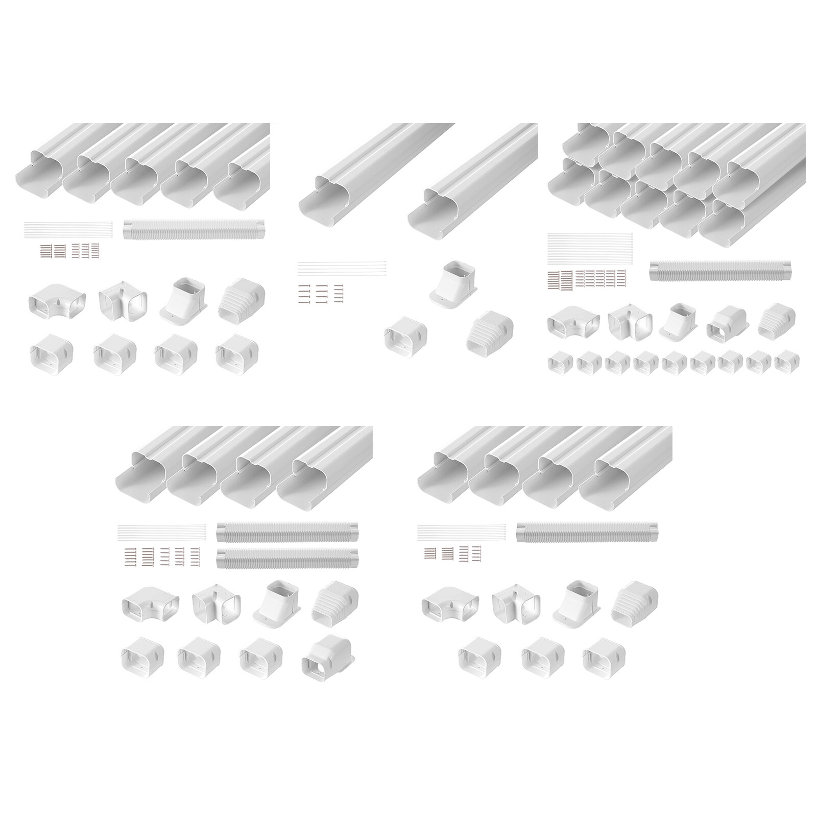 3" W Line Set Cover Kit For Mini Split Central Air Conditioner Decorative PVC gallery