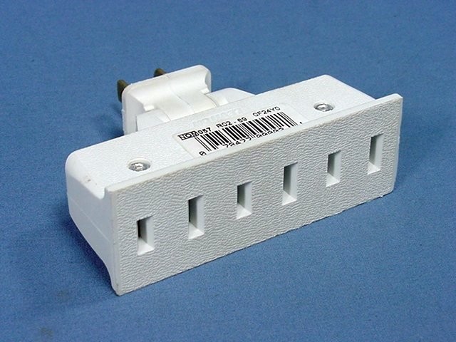 Leviton 69-W White Non-Grounding Triplex Swivel Receptacle Outlet Bulk Adapter gallery