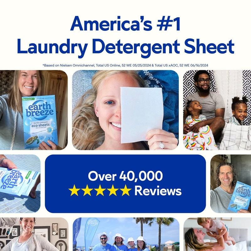 Earth Breeze Laundry Detergent Sheets-Fragrance Free-No Plastic Jug (60 Loads) gallery