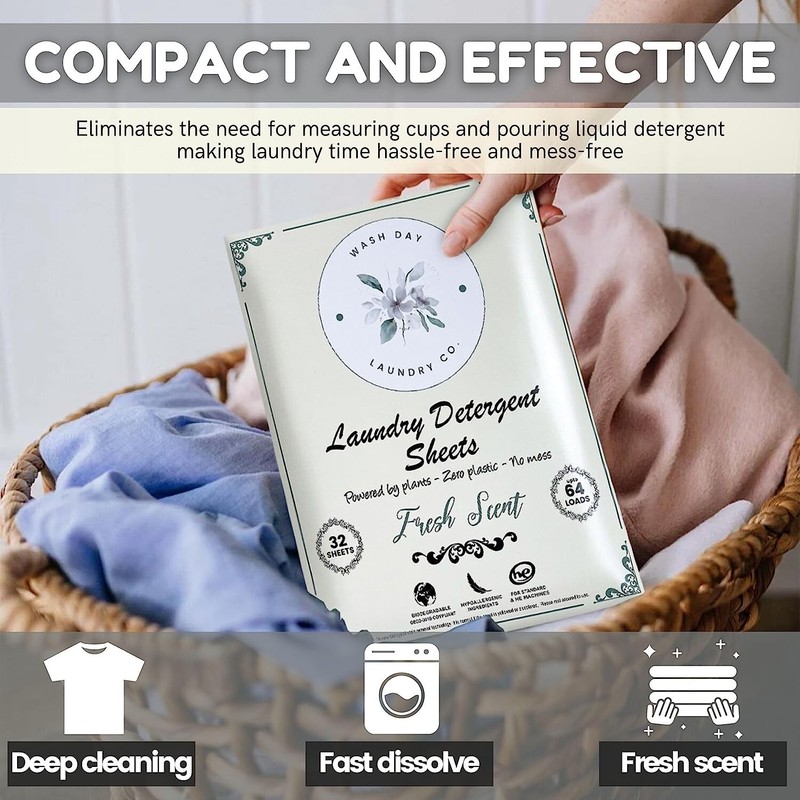 laundry detergent Sheets eco sheets 64 loads, Travel Laundry Detergent gallery