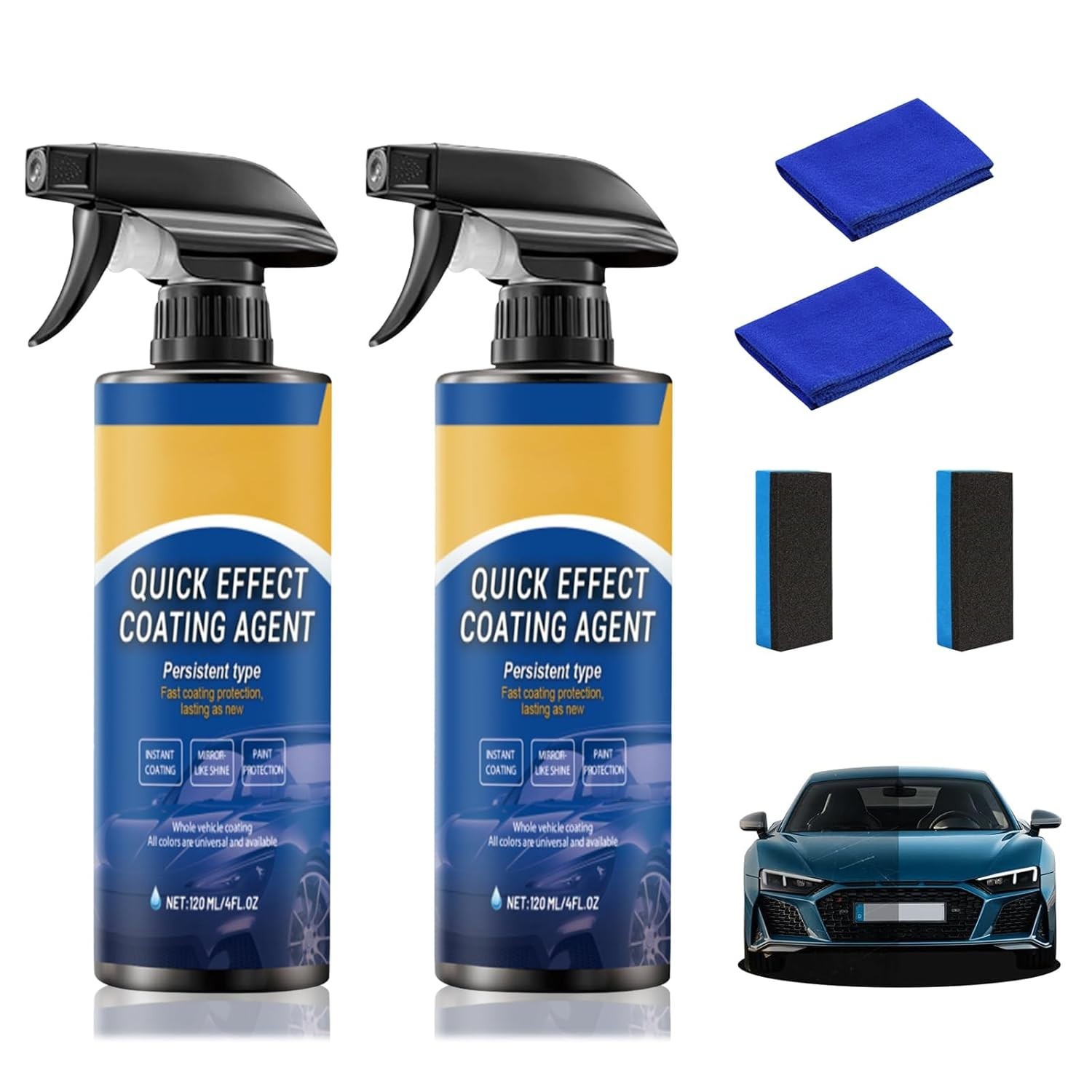 Quick Effect Car Coating Spray 2 Pack, Waterless Wash Polish, Paint Protection gallery