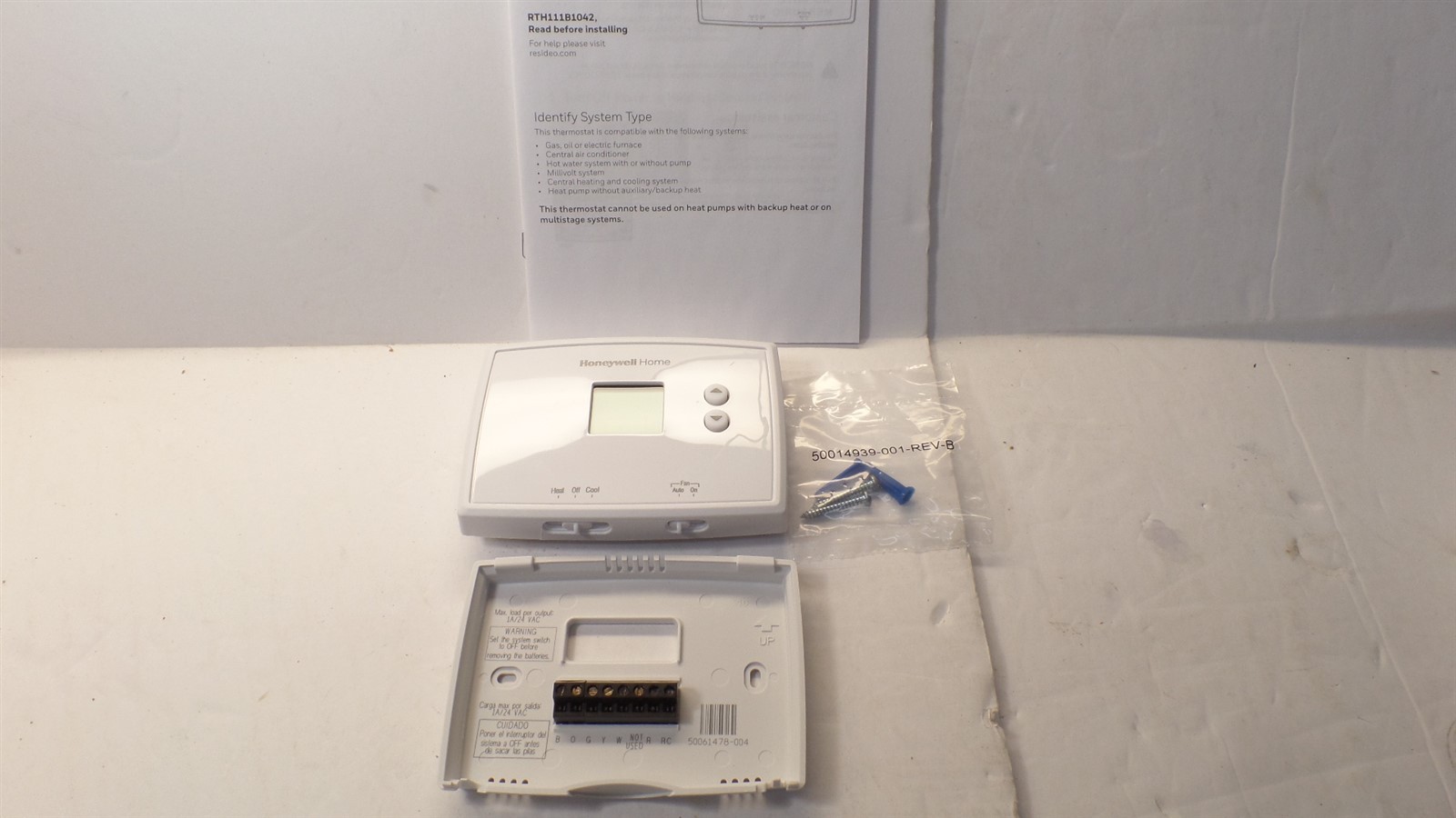 HONEYWELL HOME RTH111B HORIZONTAL NON-PROGRAMMABLE THERMOSTAT gallery