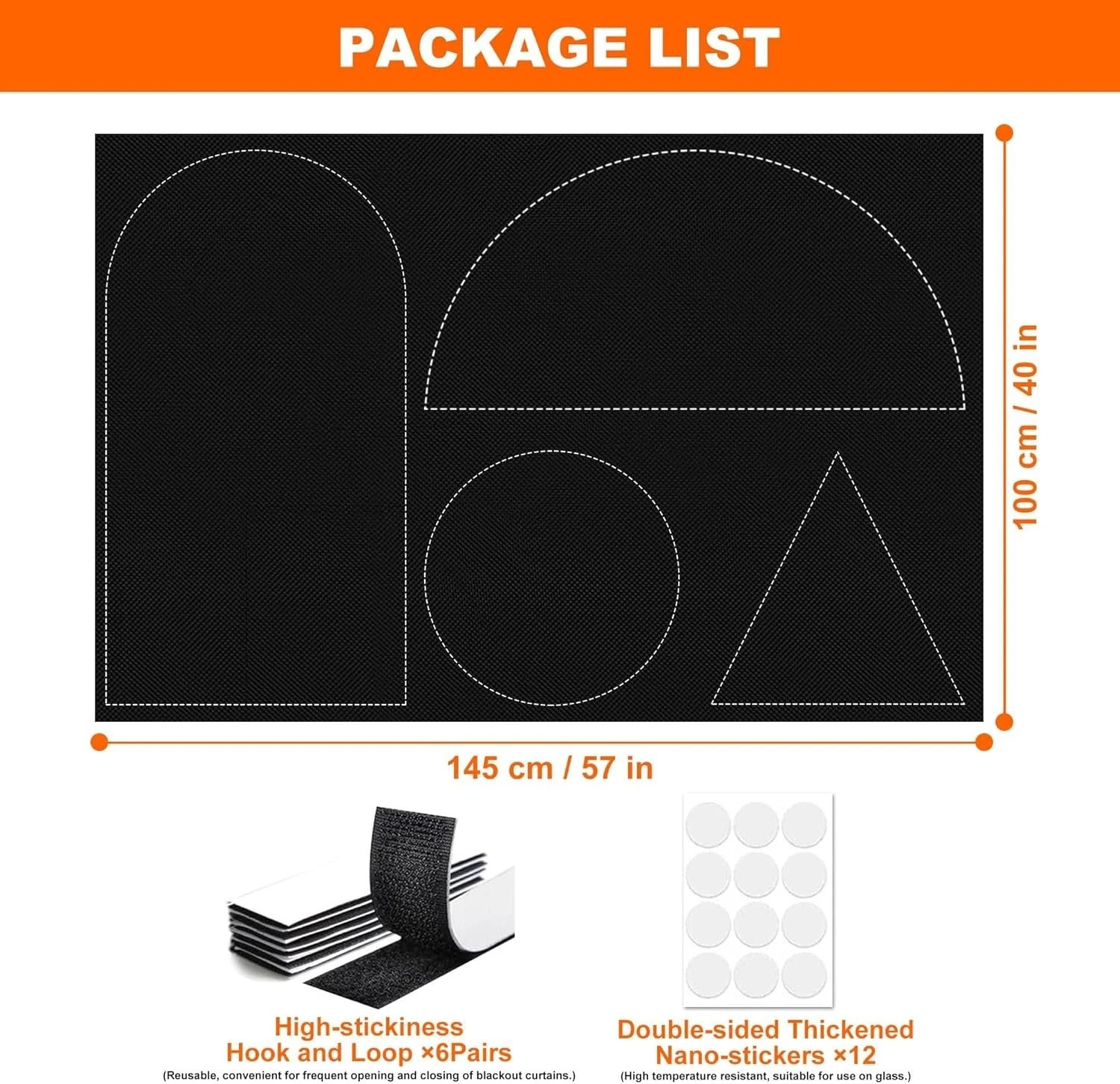 100% Black Out Window Cover Portable Blackout Shades Adhesive Thermal Blackout gallery