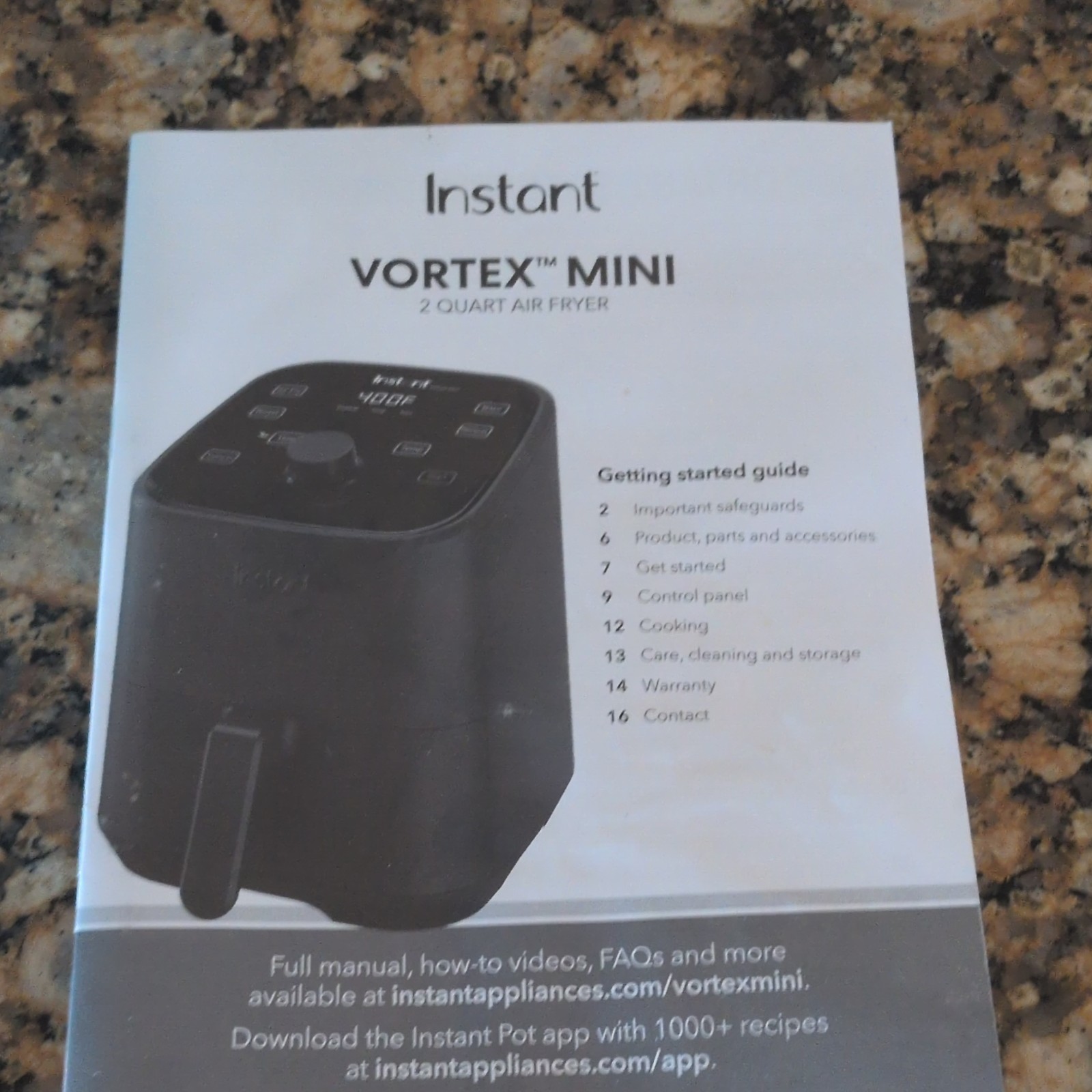 Instant Vortex Mini 2 Qt Electric Air Fryer Blue w/ Basket & Instruction Manual gallery