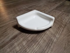 Ceramic Glossy White 5.5″ Reversible Corner Shower Shelf