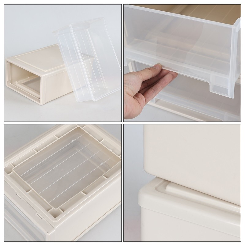 4 Packs 18 Quart Plastic Stacking Storage Drawers, Large Stackable Drawer Unit gallery