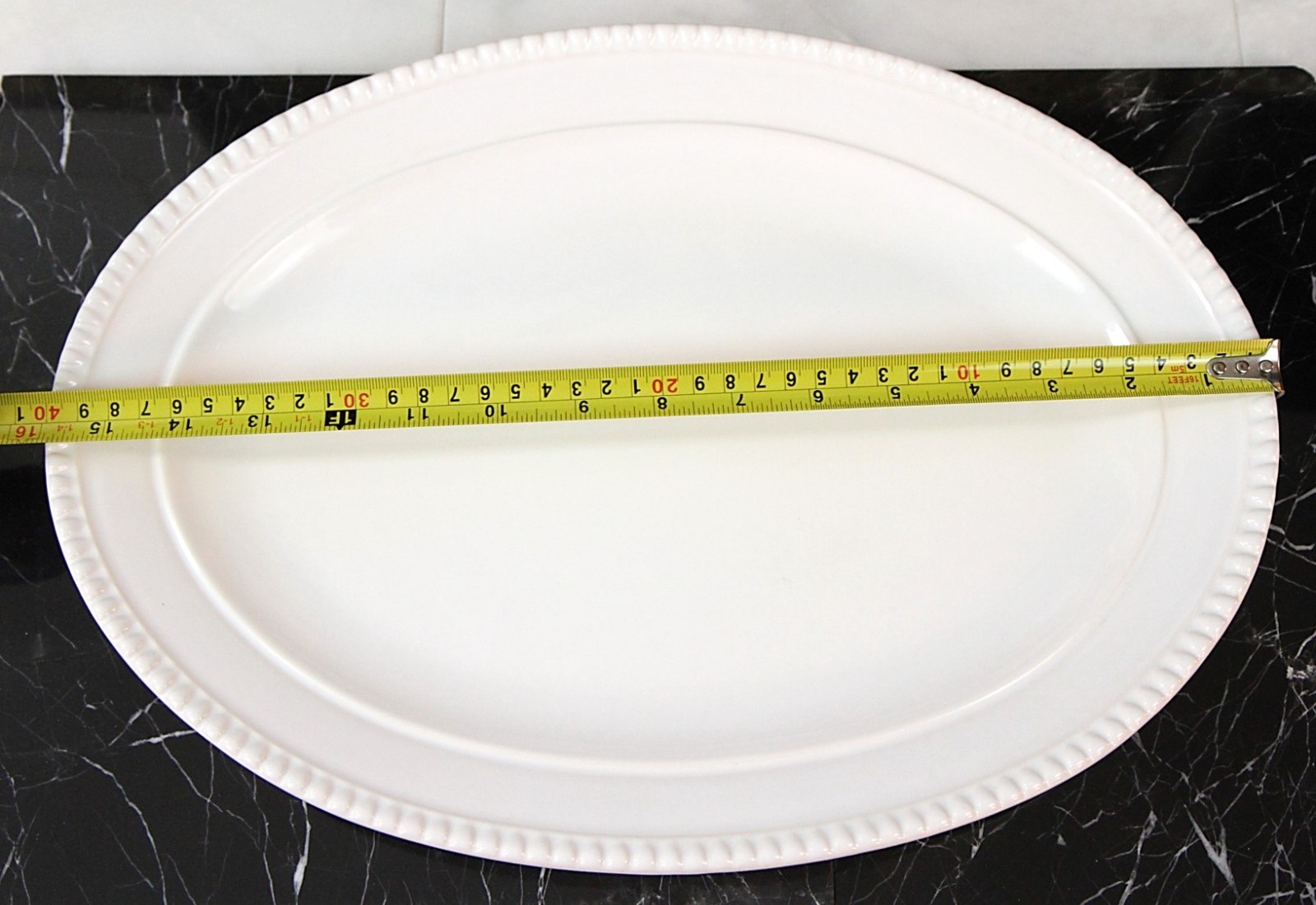BEEDED RIM SERVING PLATTER STONEWARE MADE IN PORTUGAL 15.75" NEW Without box gallery