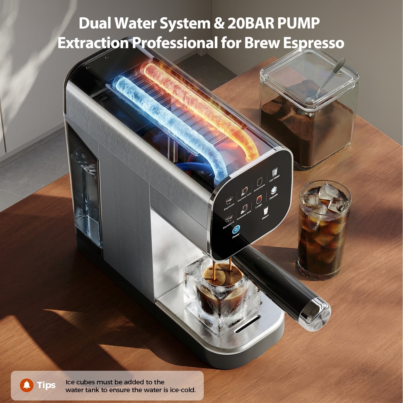 Patbrela Espresso Machine with Cold Brew, 20 Bar Coffee Maker, Steam Milk gallery