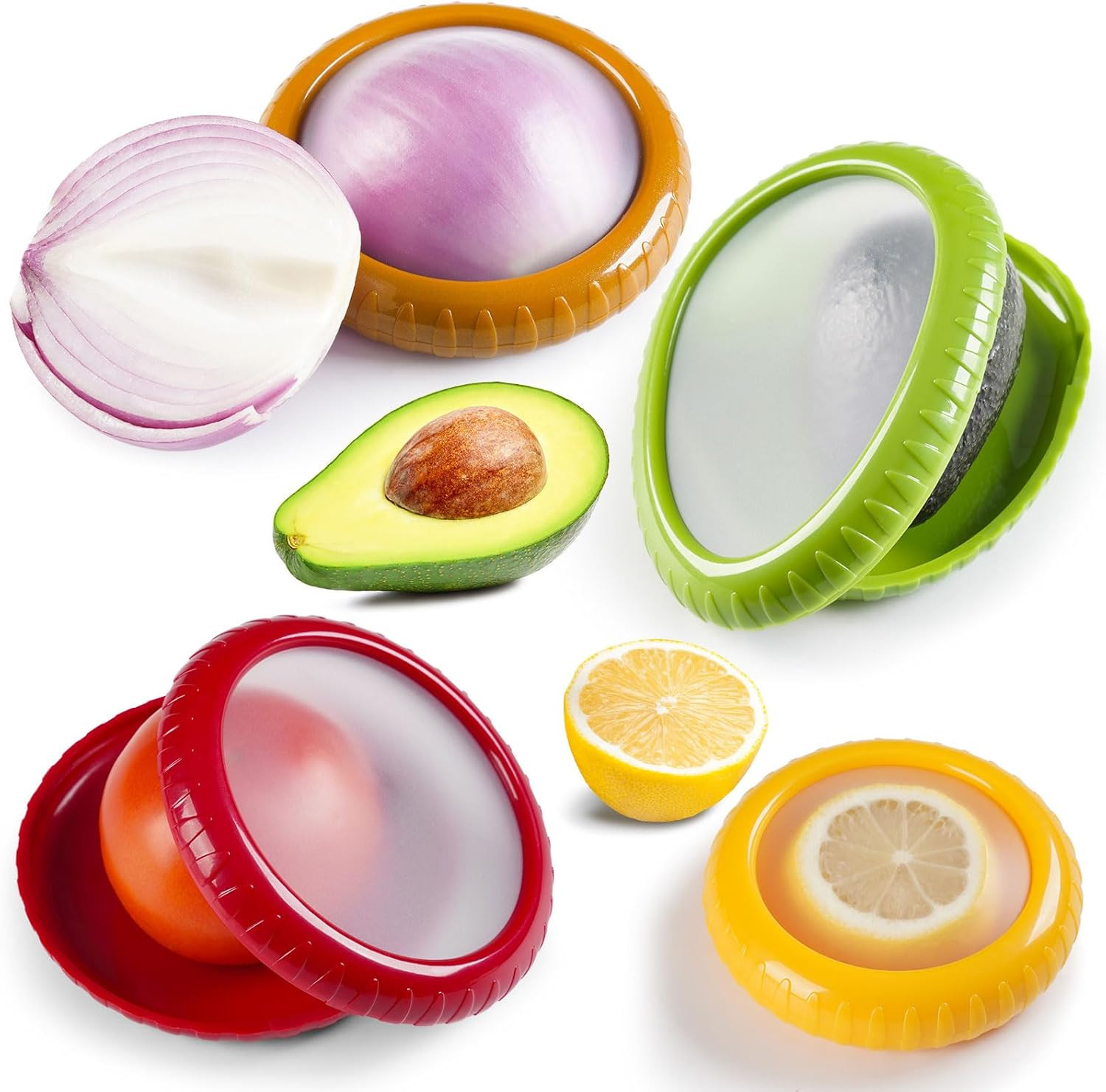 4 Pack Food Storage Pods Reusable Containers Silicone Fruit and Veggie Keepers gallery