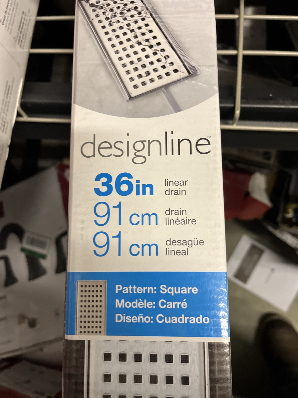 Oatey DesignLine - 36" (91cm) Square Grate Stainless Linear Drain gallery