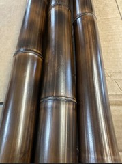 (1) DARK Flame Cured bamboo pole 2.5” Diameter Indoor Outdoor 1 ft to 8 ft