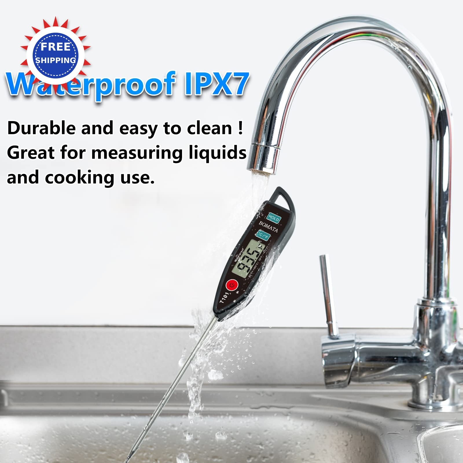 Digital Water Thermometer T101 Waterproof BOMATA Liquid Candle Cooking. Instant gallery