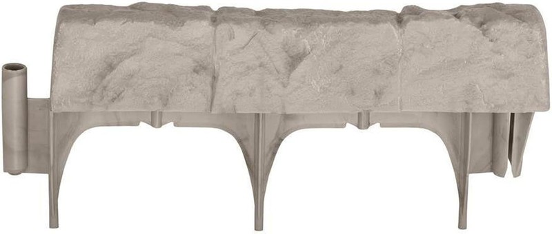 Suncast 10ft Border Stone Garden Edging – Light Gray, Interlocking Sections NEW gallery