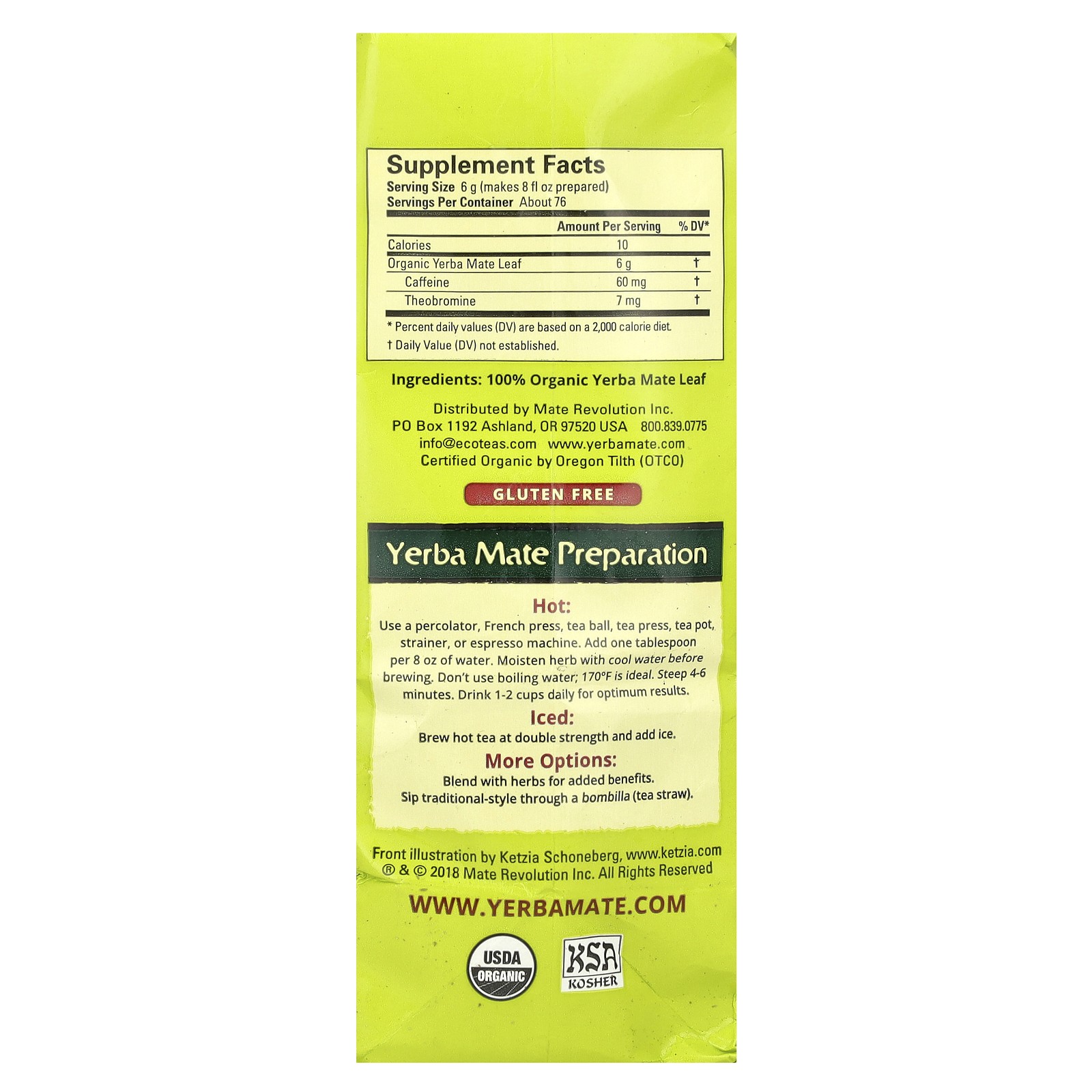 Yerba Mate Pure Leaf Loose Tea, Unsmoked, Green Energy, 16 oz (454 g) gallery