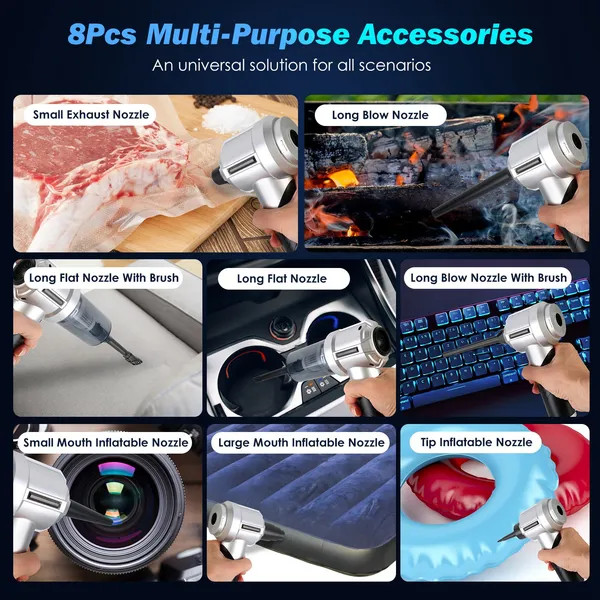 Cordless Car Vacuum Cleaner Portable Handheld Vacuum w/20000PA Suction Brushless gallery