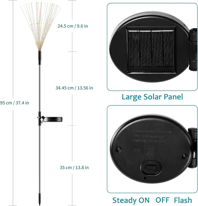 Solar Firework Lights, 2 Pack 120 Leds 2 Lighting Modes Solar Garden Lights Outd gallery