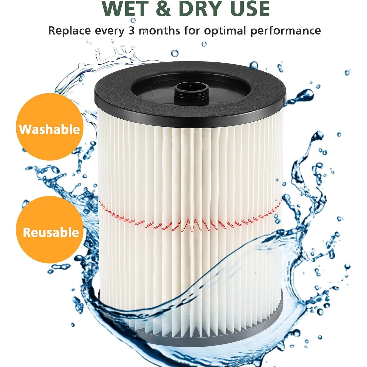 17816 Filter Replacement Cartridge for Craftsman Shop Vac Wet Dry Air Filter Fit gallery