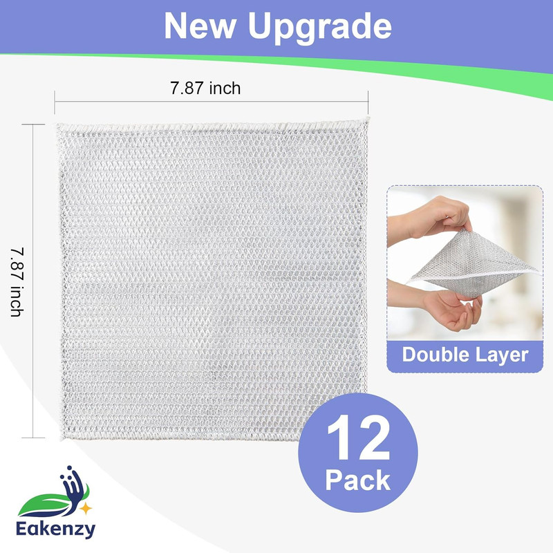 12 Pack Steel Wool Scrubber, Double Layer Non-Scratch Wire Dishcloth, Multipurpo gallery