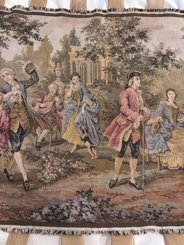 French Aubusson Style Large Wall Decor Tapestry 69x39 idyllic Garden Belgium gallery