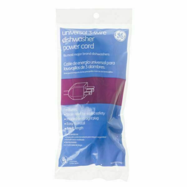 GE Universal 3-wire Dishwasher Power Cord 5.4ft WX09X70910 - New- open Package gallery