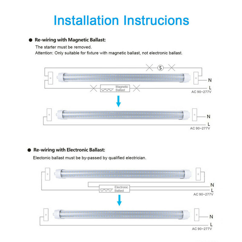 Rotatable T8 LED Shop Light, 8ft 6000K 45W/65W, R17D 2 Pin Base LED Tube Light gallery