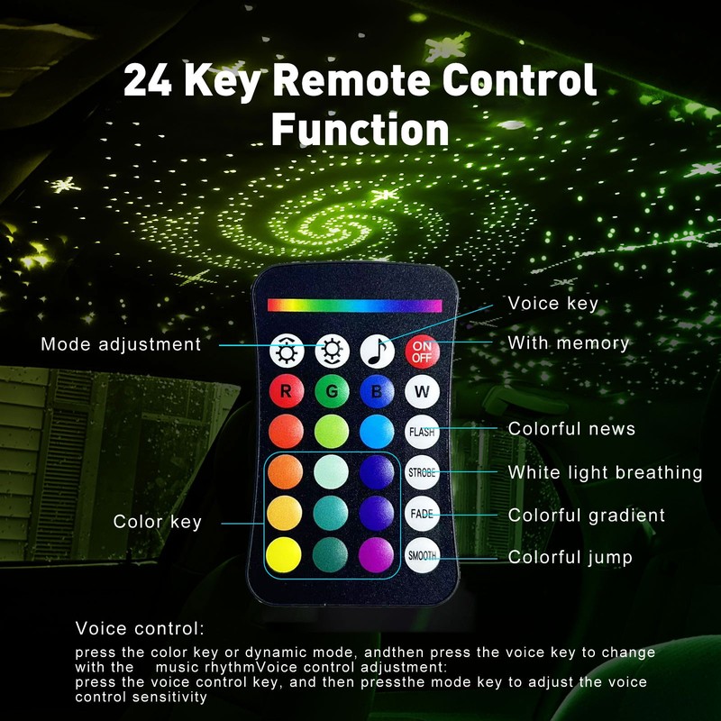 Starlight Headliner Light Kit Split 16W 800Pcs Fiber Optics Car RGB LED Lighting gallery