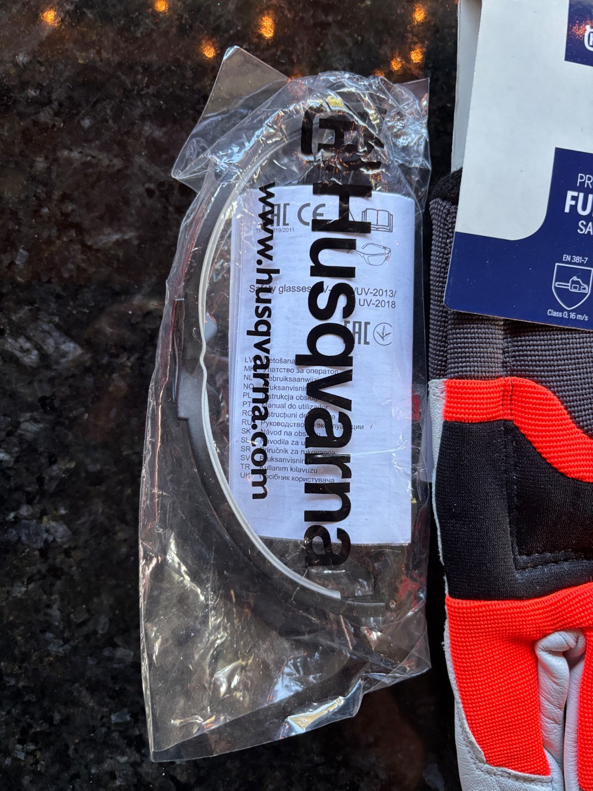 Husqvarna Large Functional Saw Protection Gloves - 579380210 Glasses and Lanyard gallery