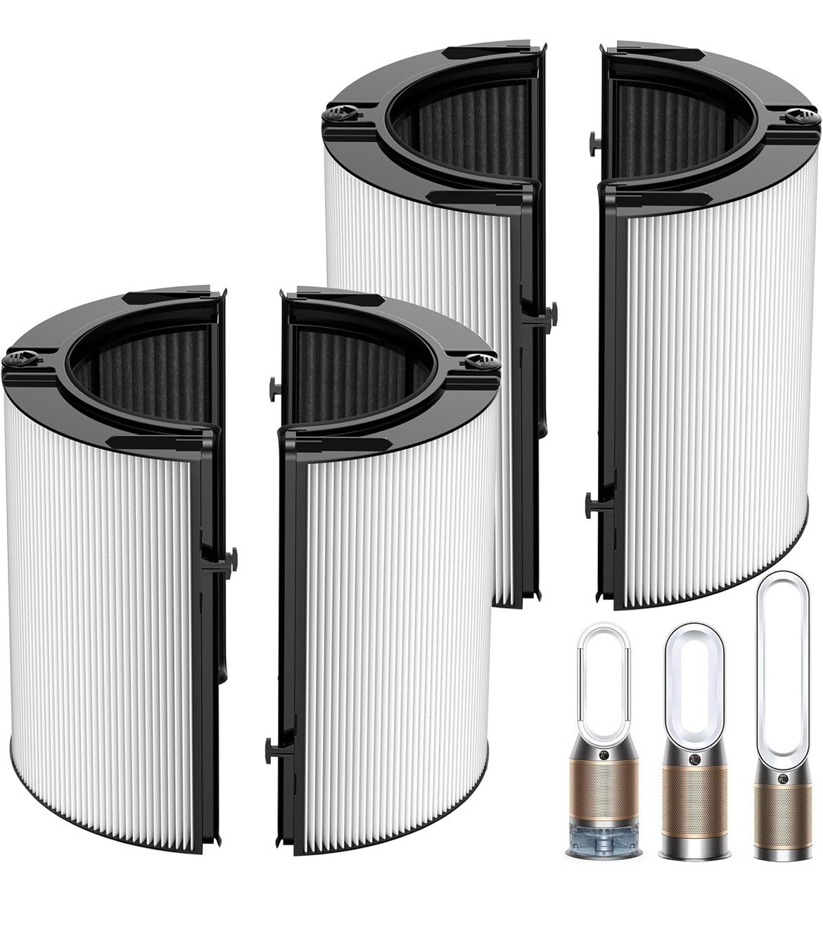 2 Pack Combi 360° Glass HEPA+Activated Carbon Filter For Dyson TP09 TP07 TP06 gallery
