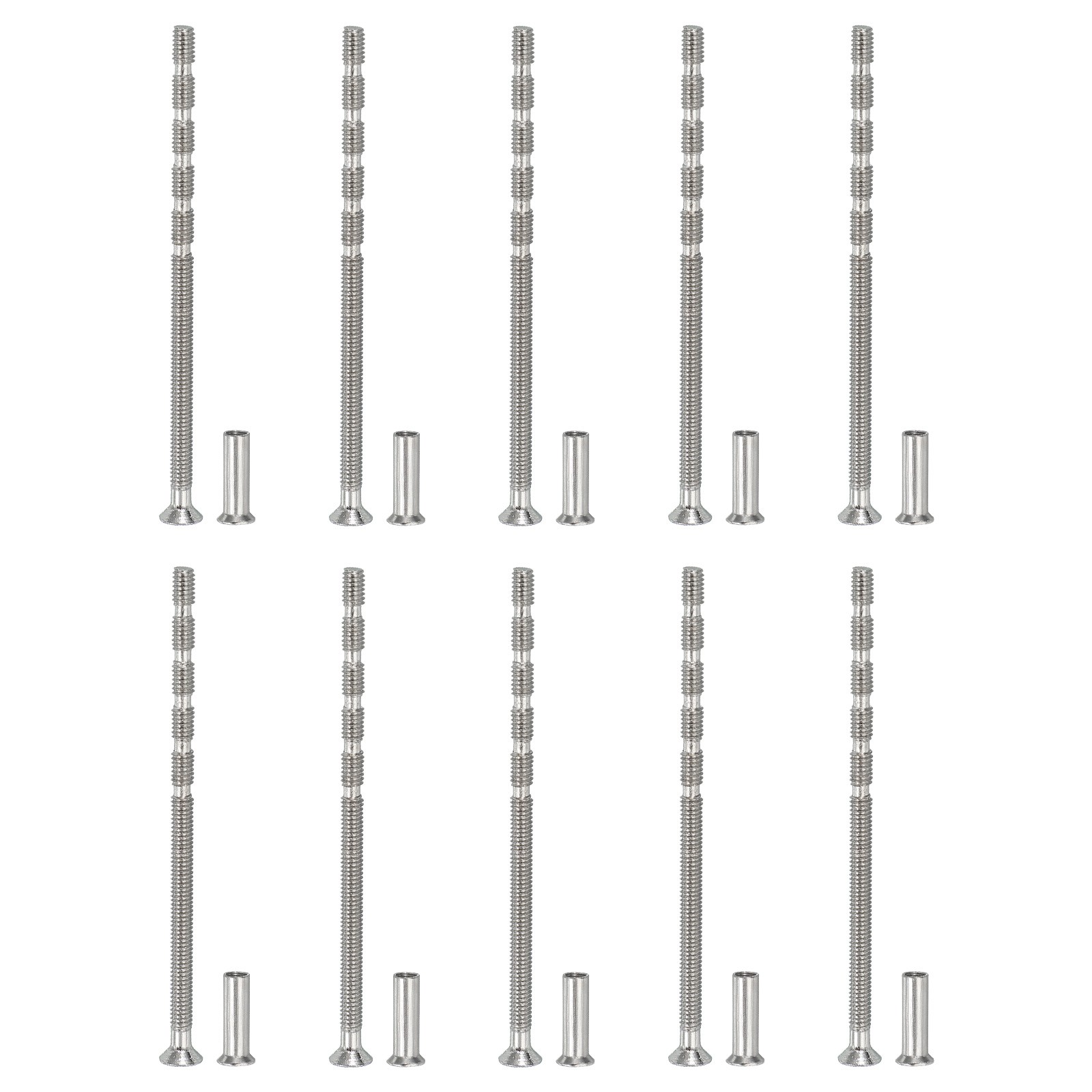 10 Set M4x80 Cabinet Screw Flat Countersunk Break Away Screw with Sleeve gallery
