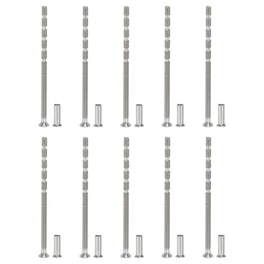 10 Set M4x80 Cabinet Screw Flat Countersunk Break Away Screw with Sleeve