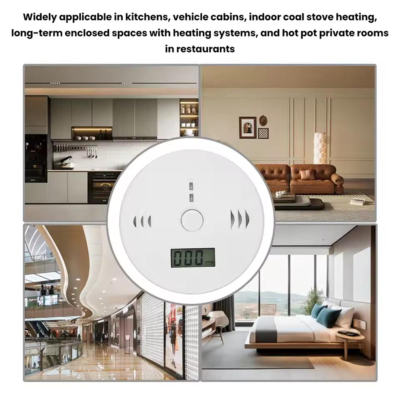 Carbon Monoxide Detector Warning Safety Alarm Sensor LED Digital Battery Powered gallery