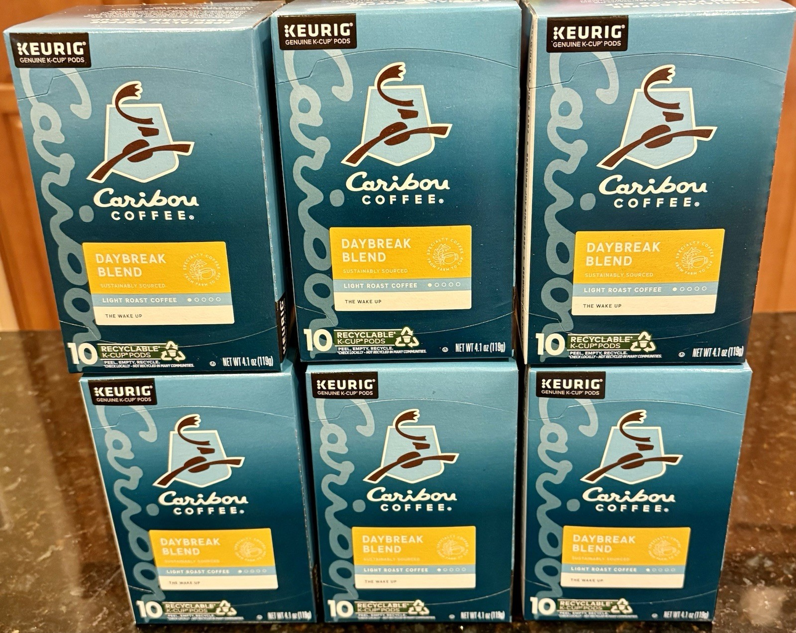 Caribou Daybreak Blend Light Roast Coffee K Cup Pods 60 Count Case Date 8/2026 gallery