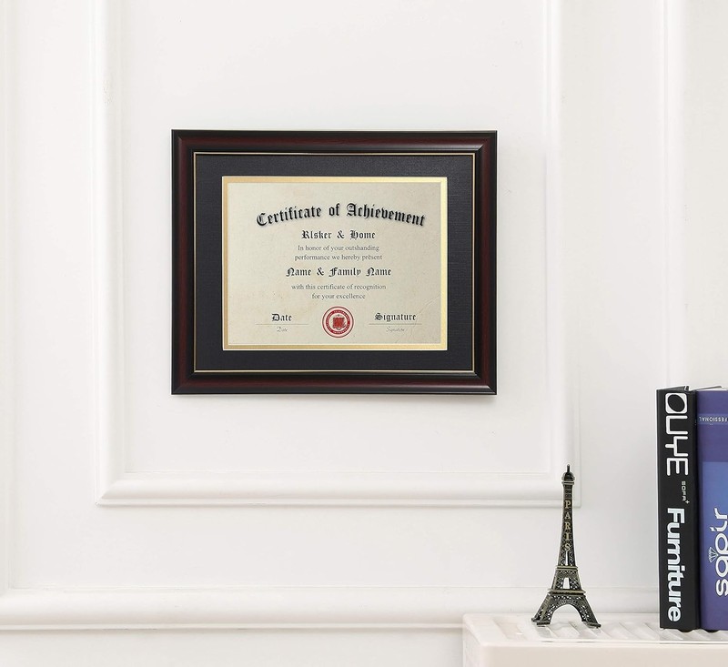 8.5x11 Diploma Frames with Mat, Classic Cherry Wood, 8.5x11 or 11x14 Inch - D... gallery