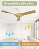 Modern Bedroom Ceiling Fan W/Remote & 6 Speed Timer Reversible DC Indoor Outdoor gallery