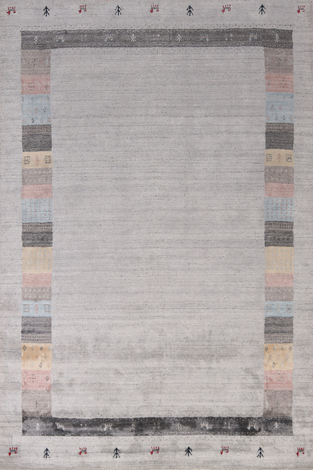 Bordered Eye-catching Gabbeh Area Rug Handmade Wool 5x8 ft gallery