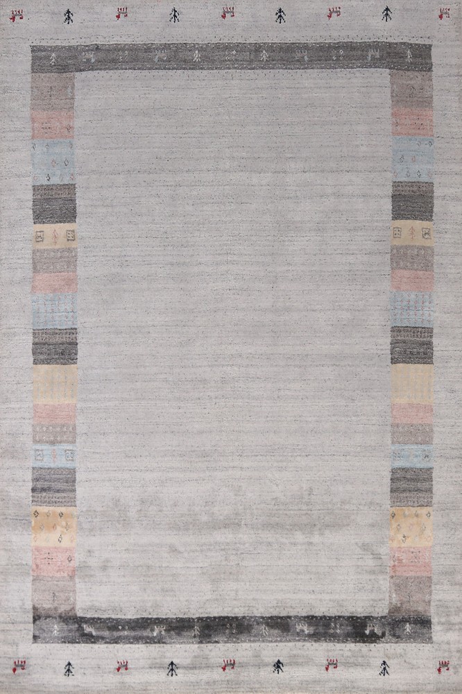 Bordered Eye-catching Gabbeh Area Rug Handmade Wool 5x8 ft