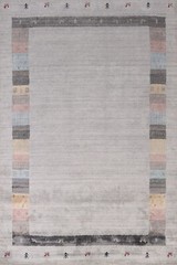 Bordered Eye-catching Gabbeh Area Rug Handmade Wool 5×8 ft