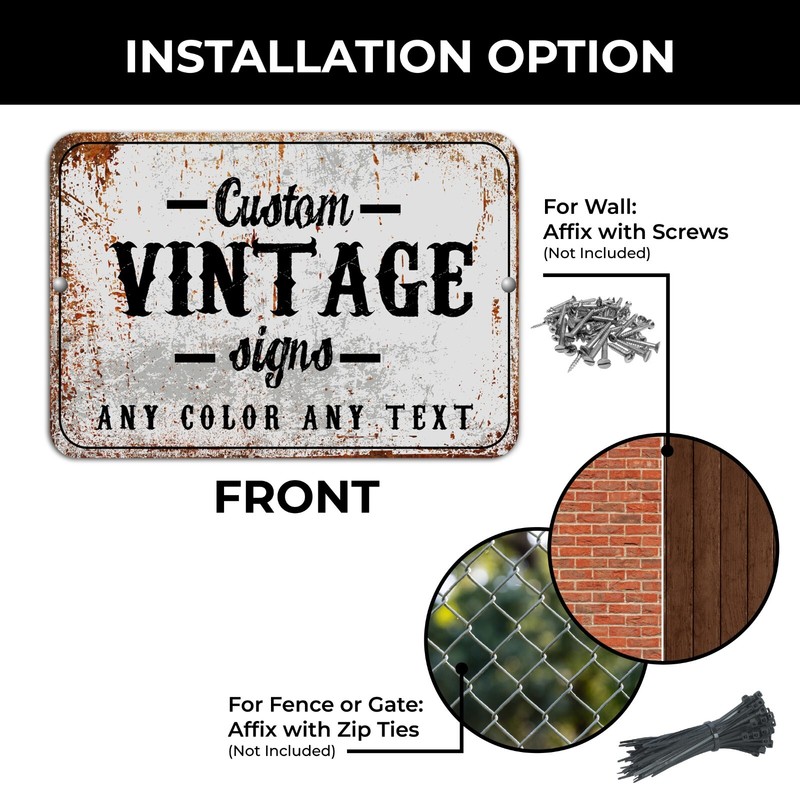 Customized With Your Custom Text New Personalized Aluminum Metal Sign 8 x 12" gallery