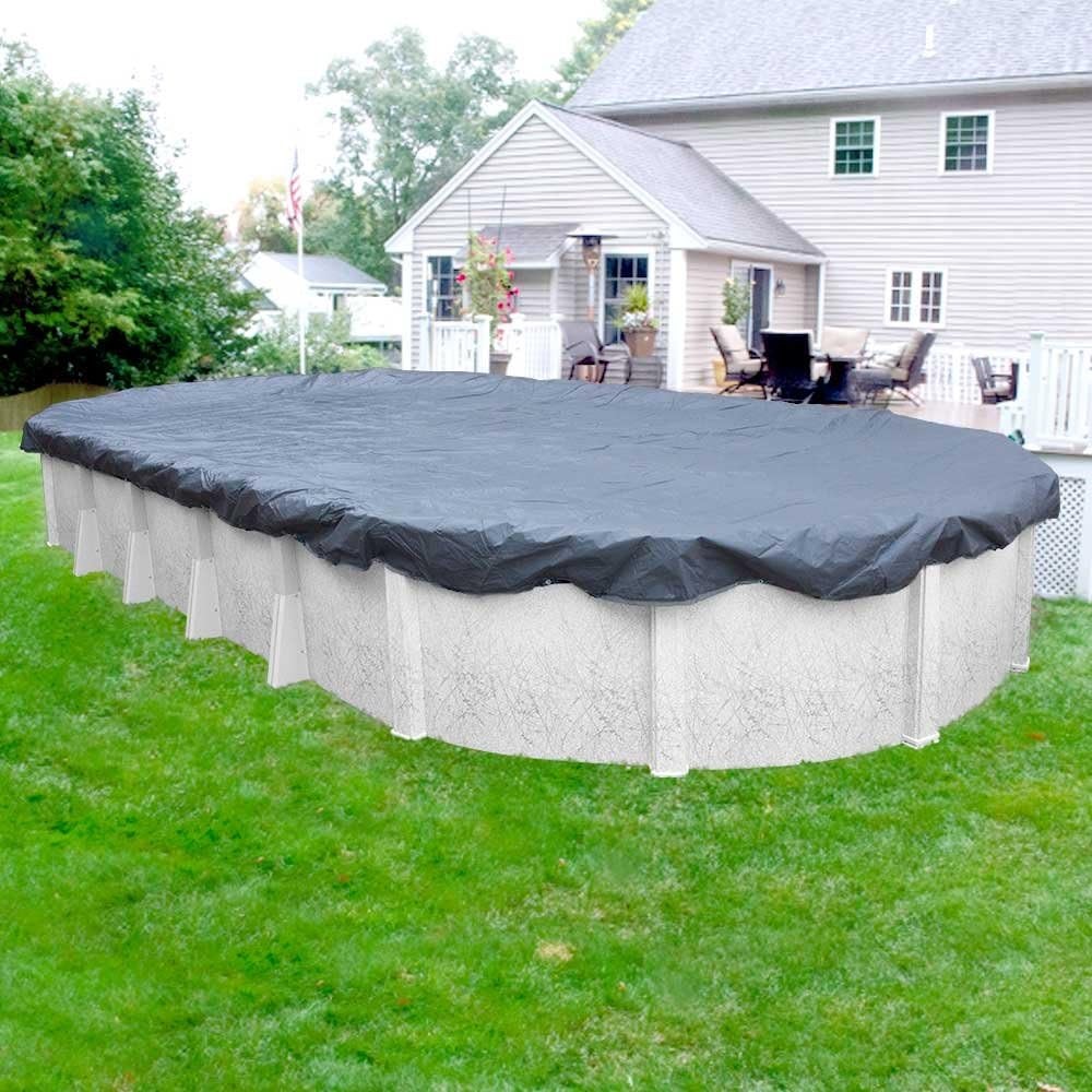 Robelle 18 x 33 ft Blue Winter Oval Pool Cover for Above Ground Pools, 3 ft gallery