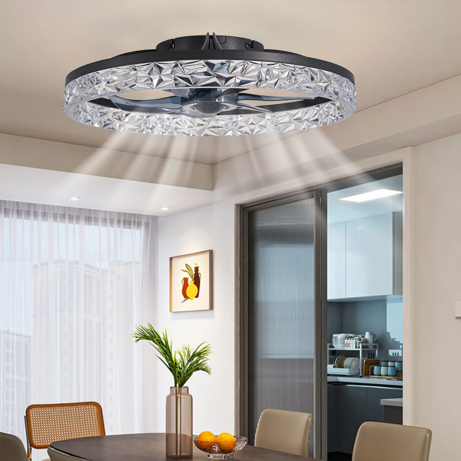 18.9" LED Ceiling Fan with Light, Remote & 6 Speeds, Dimmable for Any Room gallery