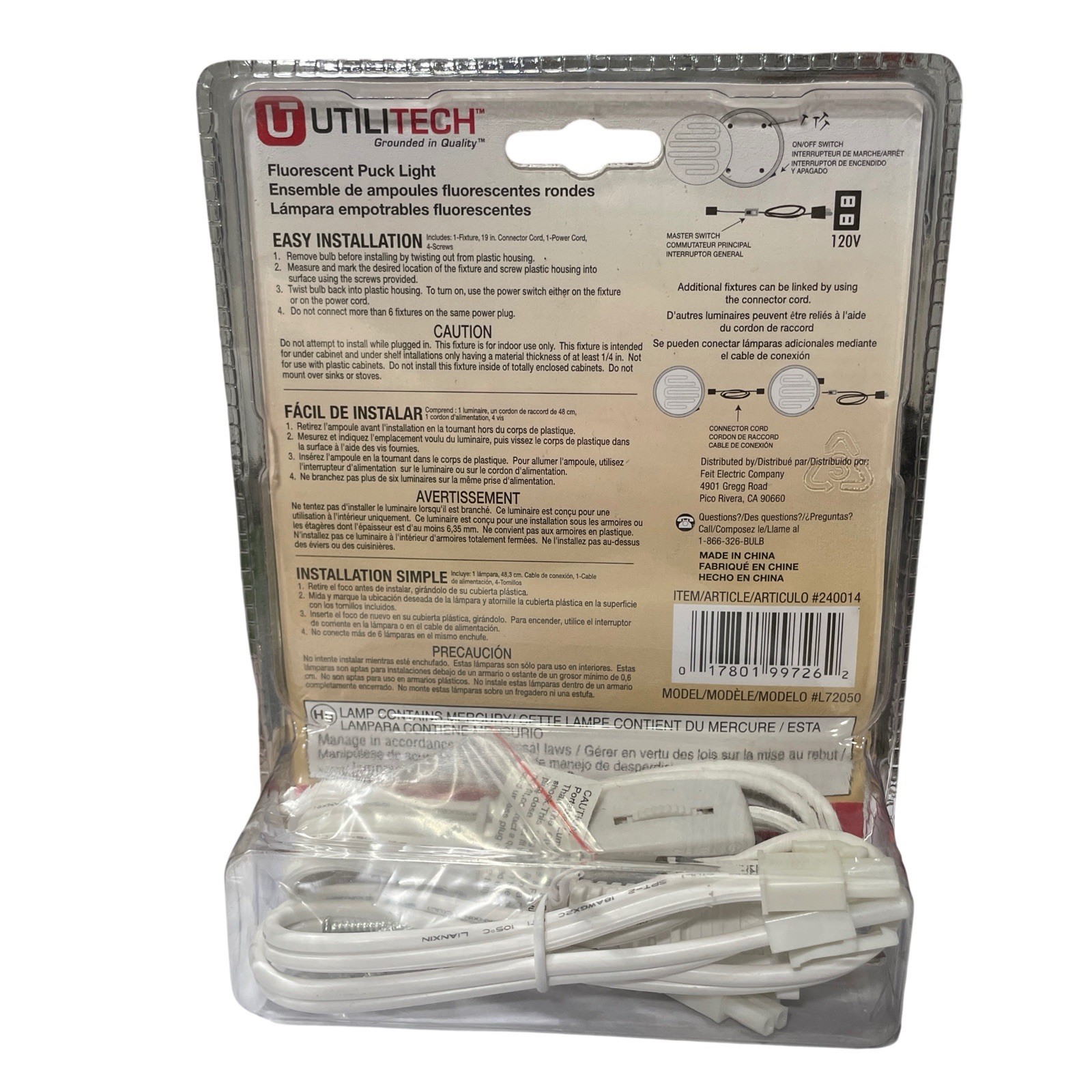 Utilitech Fluorescent Puck Light 9W 120V Model 240014 Under Cabinet Lighting New gallery